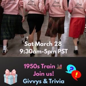 @rudynhlb going LIVE! Pink Ladies 1950s Train Show Sat 11am PST